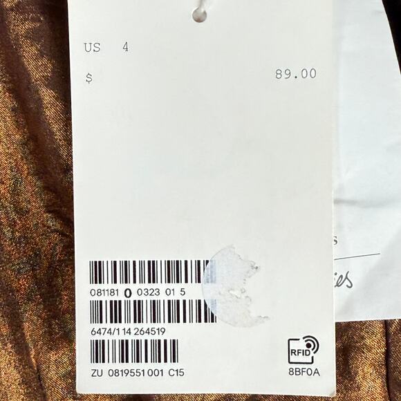 NWT & OTHER STORIES Size 4 Holiday Party Cocktail Mini Twist Front Copper Dress - Picture 9 of 11